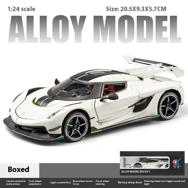 Model Supersamochodu 1:24 – Światła, Dźwięk i Resorowanie – Idealny Prezent